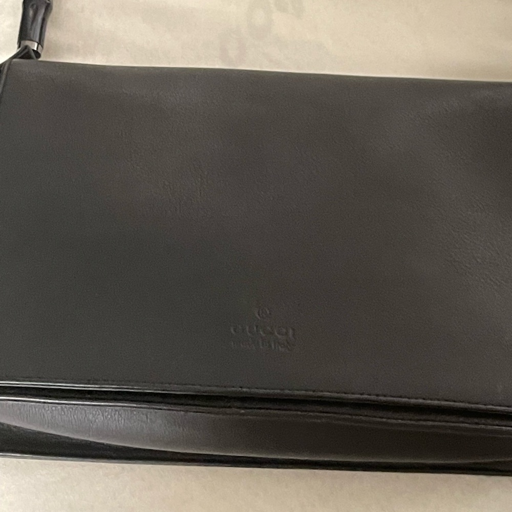 Vintage 90s GUCCI BY TOM FORD  BLACK Bamboo handle BAG💝HP - Picture 13 of 16
